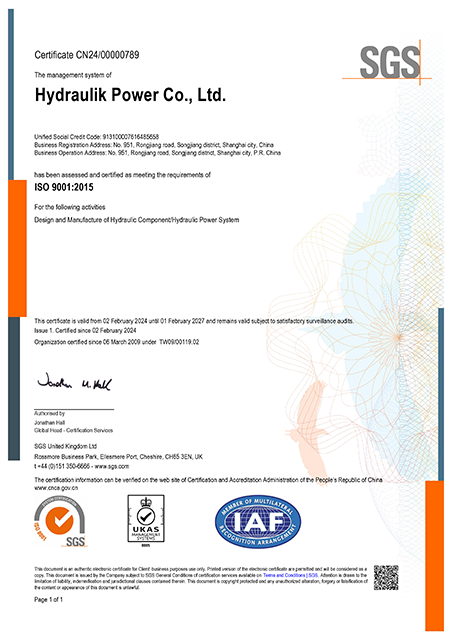 ISO 9001质量体系证书-英文