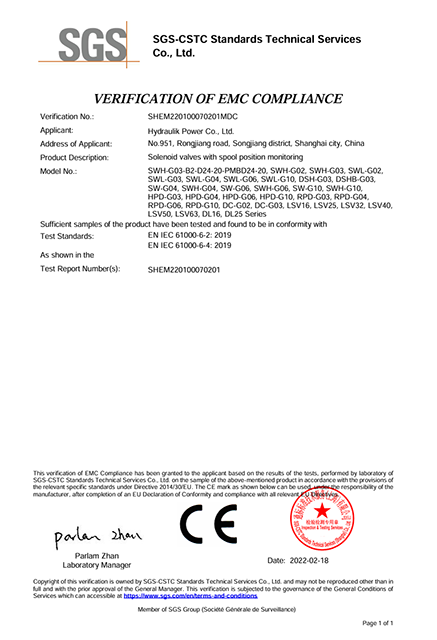 带位置安全阀 CE 证书